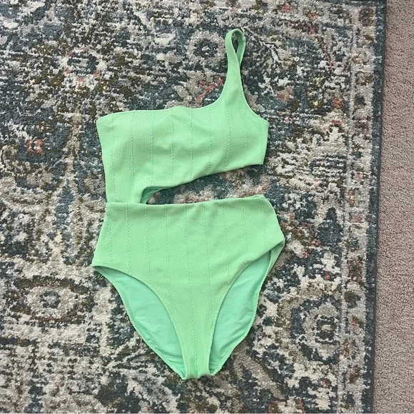 Aerie Asymmetrical Cut Out One Piece Bathing Suit - Picture 2 of 4
